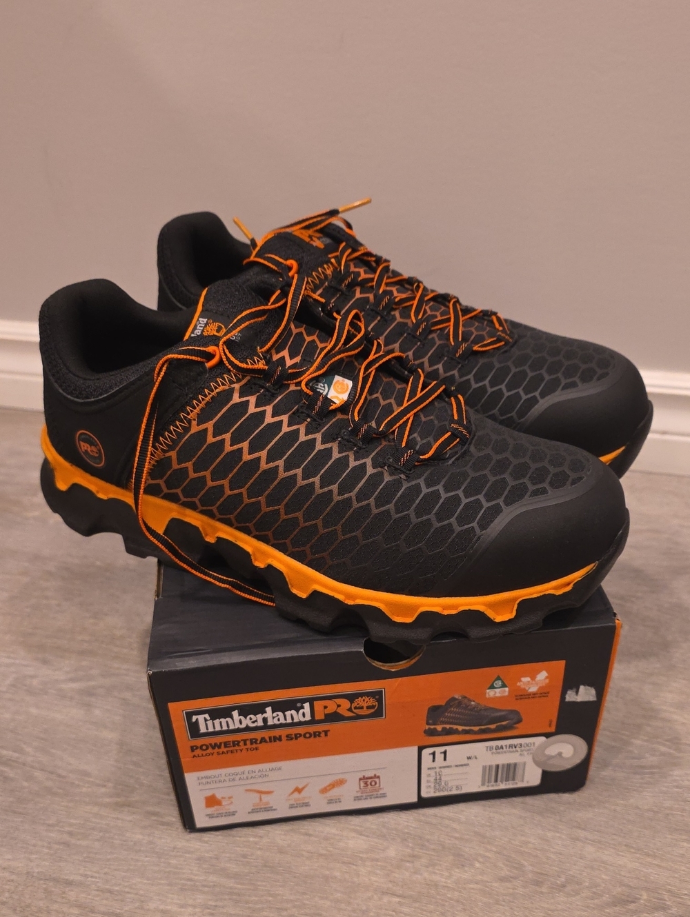 New In Box Timberland PRO Men Powertrain Sport Alloy Safety Toe Shoes